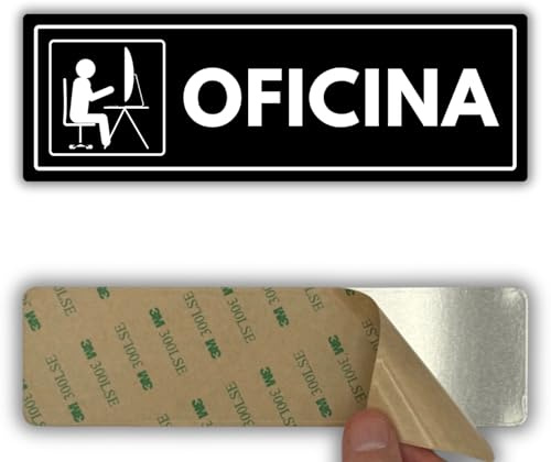 LEIASA | Señal Oficina - 7,5x23 cm - Acrílico - Identificación Despacho | Cartel Oficina Recepción, Placa Adhesiva Administración, Rótulo Puerta Oficina, Letrero Secretaría