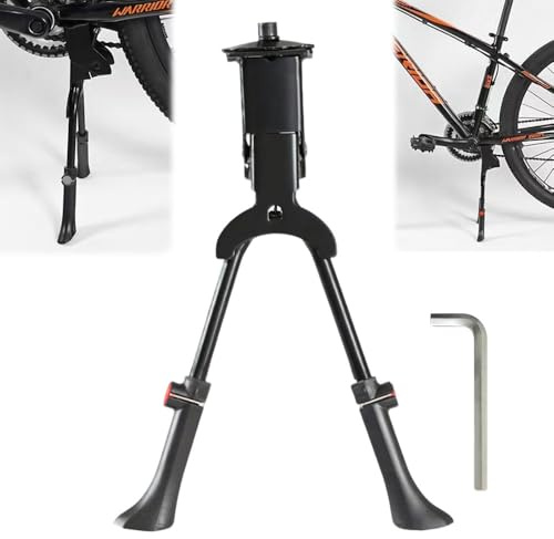 LYPPUL Fahrradständer Zweibein-Ständer, Doppelständer Höhenverstellbar 24-29 Zoll, Fahrradständer Doppelständer, Doppelbein Center Mount für City Fahrräder, E-Bike, MTB und Trekkingräder
