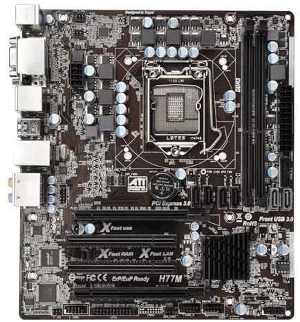 schede madri Fit For ASRock H77M + supporto CPU i5 3570 LGA 1155 Core I7/i5/i3, utilizzando chipset Intel H77 2xDDR3, PCI-E 3.0,Micro ATX