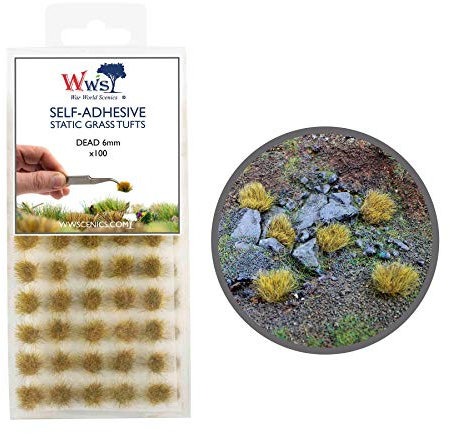 War World Scenics 6mm Abgestorbene Selbstklebende Statische Grasbüschel x 100 - Modellbau Modellbahn Landschaftsbau Diorama Miniatur Tabletop Spiele Wargame Modelleisenbahn Geländebau