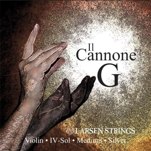 LARSEN STRINGS Violin Saiten II Cannone - 4/4 Violine - Medium - Einzelsaite G, Multifilament-Fiber Nylonkern, Umwicklung Reinsilber, Spannung 4,66/10.26