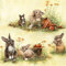 PIPROX 20 Servietten Niedliche Hasen/Tiere/Tiermotiv/Ostern 33cm x 33cm, 1-lagig, Papier, Bunt, Einwegserviette, Serviette