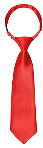 Jungen Mädchen Handgemacht Vorgebunden Krawatte - Einstellbar Schule Krawatten Satin Plain farbige formale Krawatte für Jungen Mädchen Hochzeits Schuluniform (Rot, 28 cm(Alter 2-5))