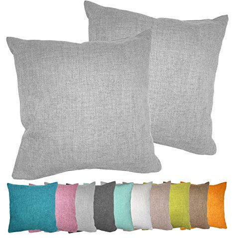 Moon Luxury Doppelpack Kissenhülle in Struktur-Optik Chenille garngefärbt 2 x Kissenbezug 60x60 cm Silber