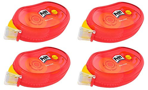 Staedtler Pritt Dispenser di colla Compact non permanente, per incollaggi rimovibili, lunghezza 10 m, larghezza nastro 8,4 mm, set risparmio con 4 rotoli di colla 9H ZCGNB4X