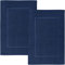 Utopia Towels Badematten mit Baumwollbändern, Marineblau, [kein Badezimmerteppich], 100% ringgesponnene Baumwolle – sehr saugfähig und maschinenwaschbar, Dusch-Badezimmer-Bodenmatte (2 Stück)