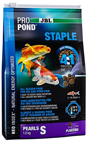 JBL Aliments 4 Saisons pour Koï et Poissons de Bassins, Granulés Flottants, PROPOND STAPLE, Taille S, 1 kg