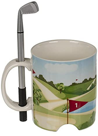 Out of the Blue Keramik Tasse Golfplatz mit Golfschläger-Stift und Golfball