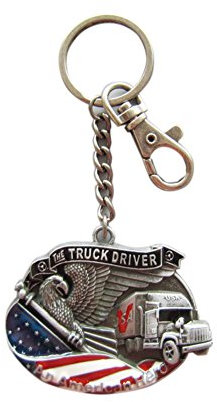 JEAN'S FRIEND Schlüsselanhänger im Vintage-Stil mit Helden-LKW-Fahrer, Metall, Vintage versilberte Farbe, Einheitsgröße