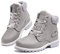 Hitmars Stivali Donna Invernali Stivaletti da Neve Pelliccia Scarpe Snow Boots Caldo Stringati Scarponi Bassi Antiscivolo Grigio-1 39 EU