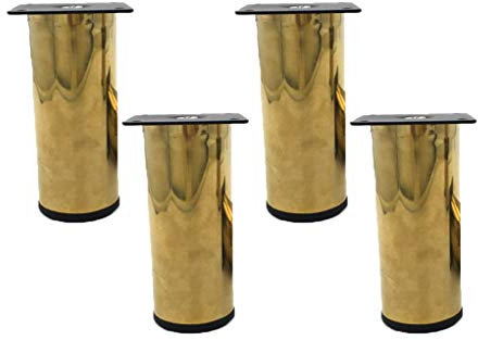 Möbelfüße Möbelbeine Metall Möbelfüße Runde Beine Edelstahl Möbelfüße Tisch Bett Schrank Sofa Beine Ersatzkabinettfüße 4er,Gold(12cm)