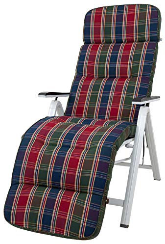 Kettler Polen KETTtex 8699 Auflage Relaxliegen Kreta rot-blau-grün gestreift/kariert Sitzpolster 175x50x8 cm (ohne Liege)