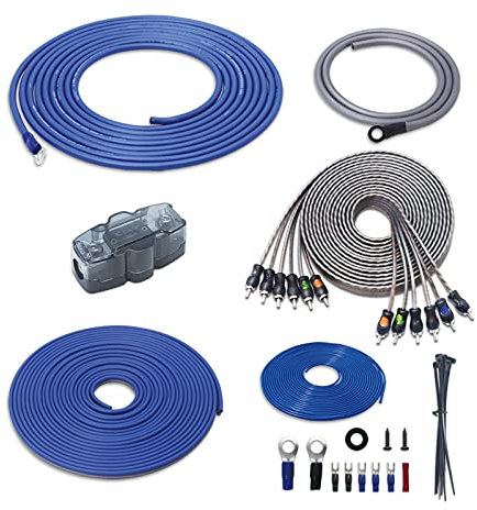 Recoil RCK46 True 4 Gauge Complete 6-Channel CCA Amplifier Wiring Kits with OFC RCA Cable