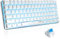 AJAZZ AK33 Mechanical Gaming Keyboard, 82 Keys 75% ANSI Layout, USB-C Wired Keyboard, Full Anti-ghosting, for PC, Mac, PS4 (White, Blue Switch)