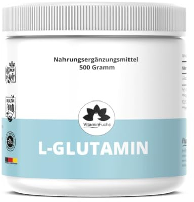 L-Glutamin Pulver – 500 g – 99,9% Reinheit – vegan – ohne Zusätze von VitaminFuchs