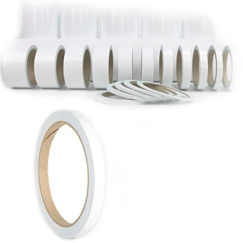 Auto Zierstreifen Folie weis Streifenaufkleber Klebezierbänder Pinstriping Felgenrand Felgenband Spiegelfolie Stoßstangenfolierung (9 mm, Weiß)