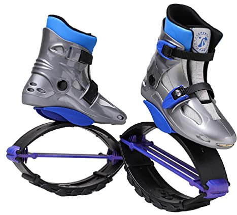 Springschuhe Kangoo Känguru-Springschuhe for Teenager-Kinder Springen Training Fitness-Stelz-Sport-Bounce-Schuhe, 3 Größen (Color : Blue+Gray, Size : 30-32)