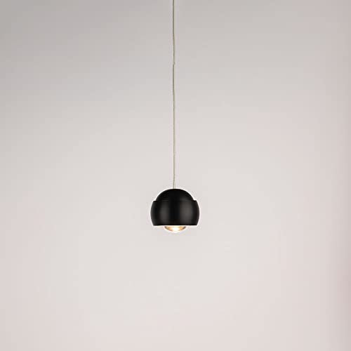 s.luce Beam LED Hängeleuchte mit Glaslinse Rund Ø 8cm, Farbe:Schwarz
