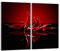 Herdabdeckplatten 2 Teilig 2x30x52 cm Ceranfeldabdeckung Küche Elektroherd Induktion Herdschutz Spritzschutz Glasplatte Schneidebrett, Chilli Rot