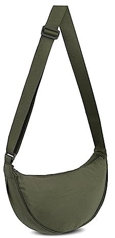 Hileyu Borsa A Tracolla Mezzaluna Da Donna Mini Borsa A Mezzaluna Con Tracolla Regolabile Borsa A Mezzaluna In Nylon Borsa Da Petto Alla Moda Borsa A Tracolla Hobo Per Uomini (Verde) (FXE0069)