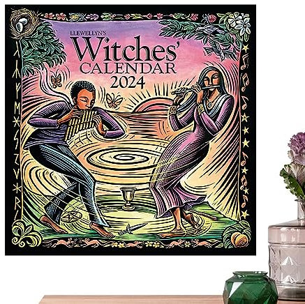 tongfeng 2024 Hexenkalender, 2024 Wand Hexenkalender, Hexen Wandkalender Kreativ 12 Monate Familienplaner Kalender 2024 Hexenkalender Kunst für