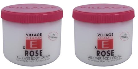 Village 9506-11 Rose Body Cream 500ml mit Vitamin E (Packung mit 2)