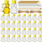 FoldTier 50 Sets 57 ml Kunststoff-Honig-Bär-Flaschen, Geschenke, 50 Stück, Bärenform, durchsichtig, leere Honiggläser mit Schraubdeckel, 50 Etiketten, 2 Rollen, Juteseil, Mini-Honigbehälter,