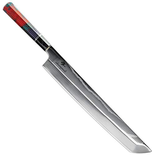 Coltello da 12 pollici Salmone Sushi Coltello da 12 pollici VG10 Damasco in acciaio Giapponese Giapponese Coltelli da cucina Utility Cleaver Sticking Fish Sashimi Knife
