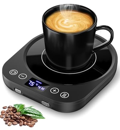 MQFORU Chauffe Tasses avec 9 Réglages Température, 36 W Chauffe Café avec Durée 1-9 Heures, Chauffe Bougies avec Arrêt Automatique 4 Heures pour Café, Thé, Lait, Bougies