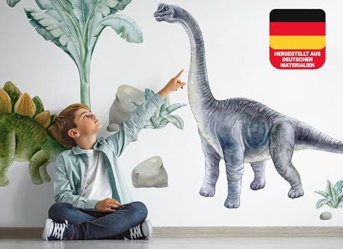 Osomhome Dino Wandtattoo Dinosaurier (240x170cm) | Wandtattoo Kinderzimmer Mädchen & Junge | Wandsticker Dinosaurier | Dino Deco Kinderzimmer Babyzimmer | Wandsticker & Wanddeko | Wall Stickers os3303