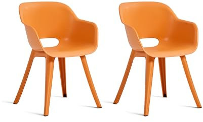 Keter Gartensessel Akola, orange, 2er Set, Kunststoff, 56.7 x 55.8 x 80.1 cm