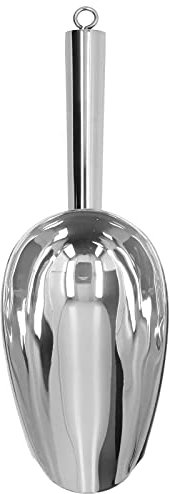 Stainless Steel Food Shovel, Dry Fruit Grain Shovel Food Shovel for Ice Bucket Small Silver Metal Scoop for Flour Kitchen Bar(Natural Color)