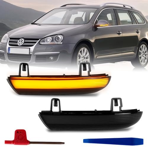 POPMOTORZ LED Spiegelblinker Schwarz mit Canbus Fehlerfrei 2835 SMD für VW Golf 5 MK5 GTI MK5 EOS Golf 5/6 Plus J-etta MK5 Passat B5.5 Sharan Superb B5, 2 Stücke