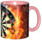 BeNtli Taza, taza de café impresa, taza de cerámica, taza de café, taza de té para cocina, restaurante, oficina,Tablero de dardos Objetivo Hielo Fuego