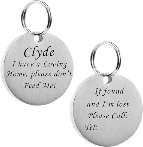 Personalised Small 21mm Pet Tag Disc Stainless Steel Scratch Resistant and Durable - Custom Cat Collar ID Tags, Suitable for Dogs, Puppies, Cats and Kittens - Pet Accessories.