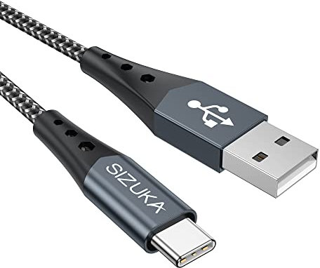 Cable USB Tipo C, 0.5M 3.1A Cargador Tipo C Nylon Trenzado Carga Rápida y Sincronización Cable USB C para Samsung S10/S9/S8/Note 10/Note 9, Huawei P30/P20/Mate 20,Xperia XZ