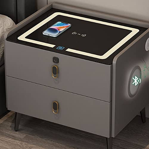 Nightstand Led Light Smart Nightstand with Drawer Bt Speaker for Bed and Bedroom Drawer Office Small Multifunctional Side Table for Bedroom Furniture