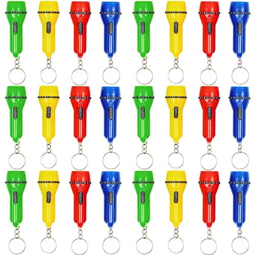 THE TWIDDLERS 48 Mini Torch Flashlight Keychains - Assorted Colours, Ideal as Party Bag Fillers for Kids