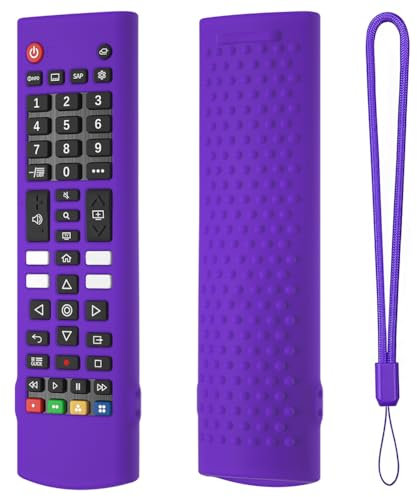 Fiorky Funda de Silicona for Control Remoto LG TV Remote AKB75095307 AKB76040302 con Cordón Funda de Silicona Funda Protectora for Controlador Piel Antideslizante Cubierta remota Reemplazo