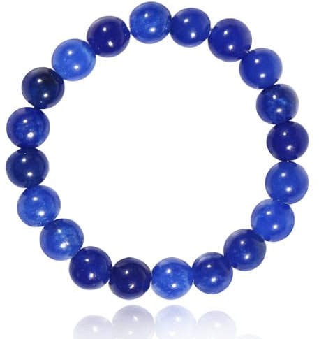 Natürliches Lapislazuli-Armband für Frauen/Männer, 8mm Heilkristall-Stein-Armband Schutz Heilkristall-Armband Stress Relief Angst Yoga-Armband Get Well Soon Geschenke