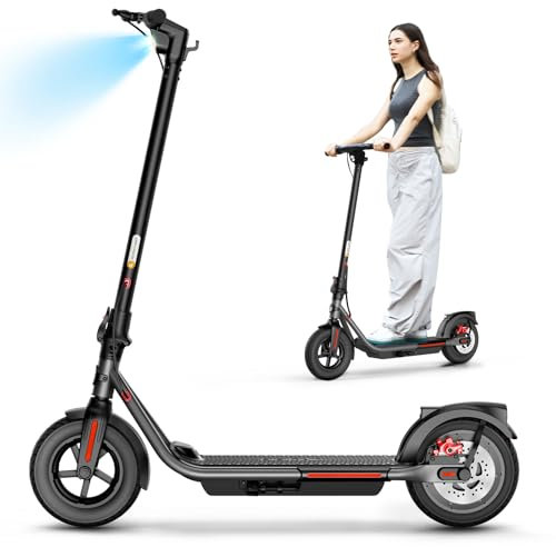 Uni-chic Trottinette Électrique Adulte 10 Pouces, Batterie 36V 7.8Ah, Autonomie 32km, Vitesse Max 25km/h, Freins Double, Pneus Anti-crevaiso, Éclairage Automatique, Écran LCD, Pliable, Noir