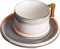 DONGLING Taza de café de cerámica pintada a mano, juego de taza y platillo con borde dorado, tazas de café colgantes de poca capacidad, taza de elaboración de café instantáneo