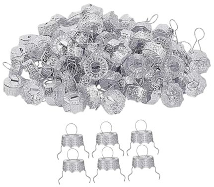 Generic 50 Stück Ersatzkappen für Weihnachtsornamente, Silber: Weihnachtsornamente, Aluminium, Weihnachten, Feste und Feiern