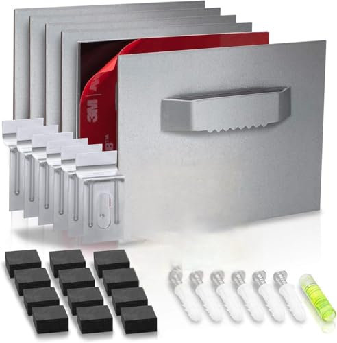 Set di 12 ganci in vetro acrilico, per immagini in vetro acrilico e specchi, superficie adesiva extra forte, in alluminio Dibond, autoadesivo, supporto a specchio fino a 8 kg