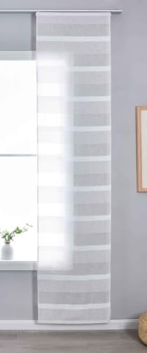 Gardinenbox Halbtransparente Schiebegardine mit Paneelwagen HxB 245x60 cm Natur Meliert »Halle« Chenille Leinenbindung Lichtdurchlässig Halbtransparent