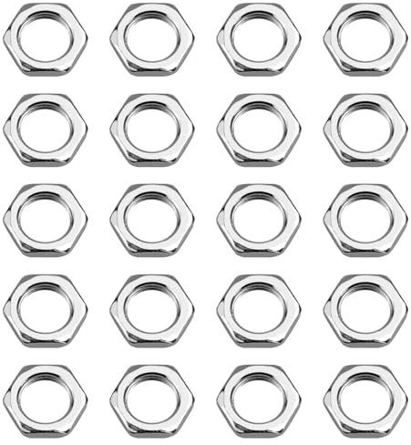 Pack de 20 Tuercas Hexagonales M10 x 1 SW12, Perfil Ultrabajo, Rosca Fina, Bañadas en Zinc, Ideales para Aplicaciones Industriales y de Precisión