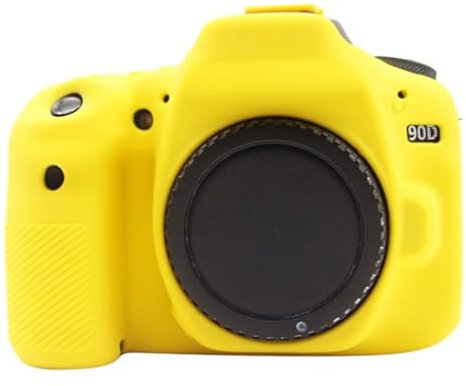 Compatible with Canon EOS 90D Camera Case,Silicone Rubber Camera Housing Protective Cover Case Compatible with Canon EOS 90D (Yellow)