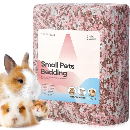 BUCATSTATE Ropa de cama para hámster de 15 litros, 99 % libre de polvo, ropa de cama de papel de control de olores, acogedora ropa de cama de animales pequeños para conejo, rata, hámsteres enanos