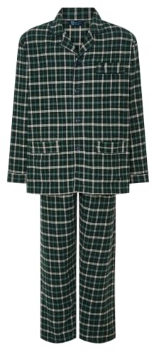 El Búho Nocturno Pigiama Uomo Invernale Natalizio - Flanella Cotone 100% Aperto Davante Bottoni/Pile Pesante Polare Velluto Righe - Caldo Due Pezzi Tasche Taglie Forti