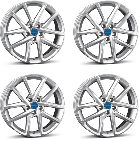 4x Borbet Felgen N 7.5x18 ET48 5x112 crystal silver kompatibel mit VW Beetle Caddy Cross e-Golf Eos Golf ID.3 Jetta Passat T-Roc Touran